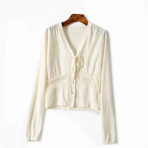 sweater 2021 lace stitching long-sleeved base knitted cardigan 12z4, White;black
sweater 2021 lace stitching long-sleeved base knitted cardigan 12z4, White;black