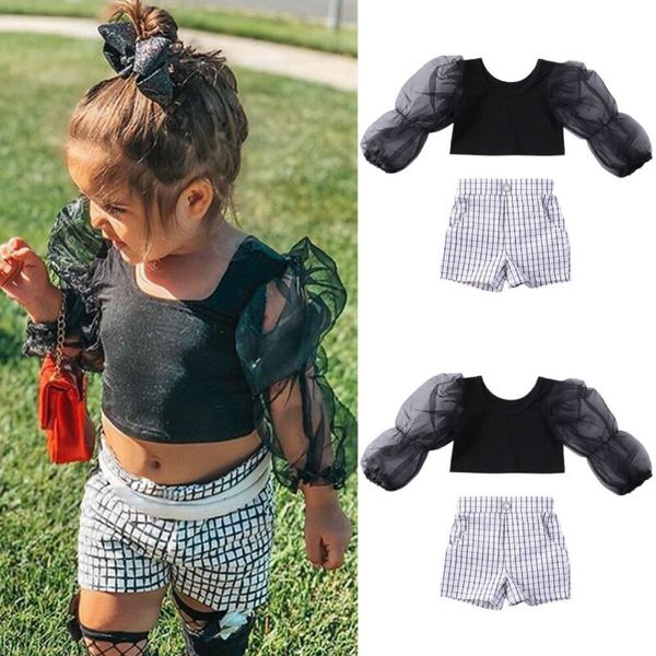 1-6 years toddler baby girl fashion outfits clothes sets lace puff sleeve t shirt plaid print shorts kids girls clothes set, White;black
1-6 years toddler baby girl fashion outfits clothes sets lace puff sleeve t shirt plaid print shorts kids girls clothes set, White;black