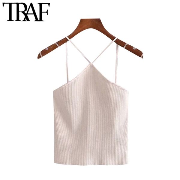 traf women fashion hollow out knitted cropped tank vintage backless thin straps female camis mujer 210625, White
traf women fashion hollow out knitted cropped tank vintage backless thin straps female camis mujer 210625, White