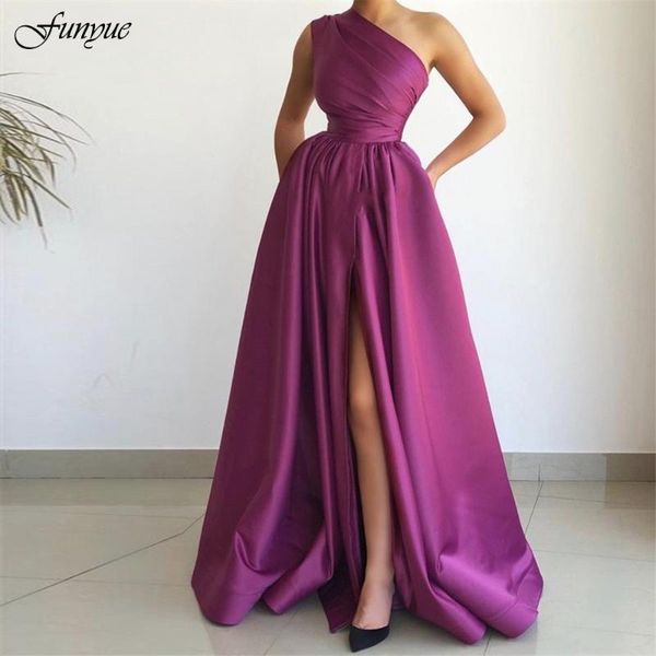party dresses funyue charming one shoulder prom dress 2021 arrival high split a-line satin formal vestidos de fiesta, White;black
party dresses funyue charming one shoulder prom dress 2021 arrival high split a-line satin formal vestidos de fiesta, White;black