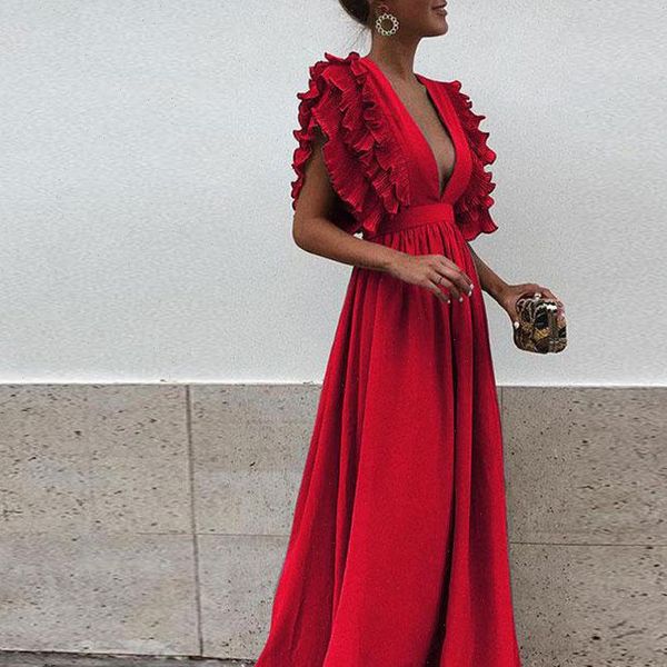 deep v neck ruffles women dresses boho maxi club red bandage long party bridesmaids infinity robe longue, Black;gray
deep v neck ruffles women dresses boho maxi club red bandage long party bridesmaids infinity robe longue, Black;gray