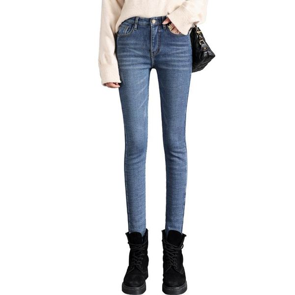 women's jeans korean version of the high-waist slim-fit all-match pencil pants 2021 autumn and winter plus velvet thick women, Blue
women's jeans korean version of the high-waist slim-fit all-match pencil pants 2021 autumn and winter plus velvet thick women, Blue