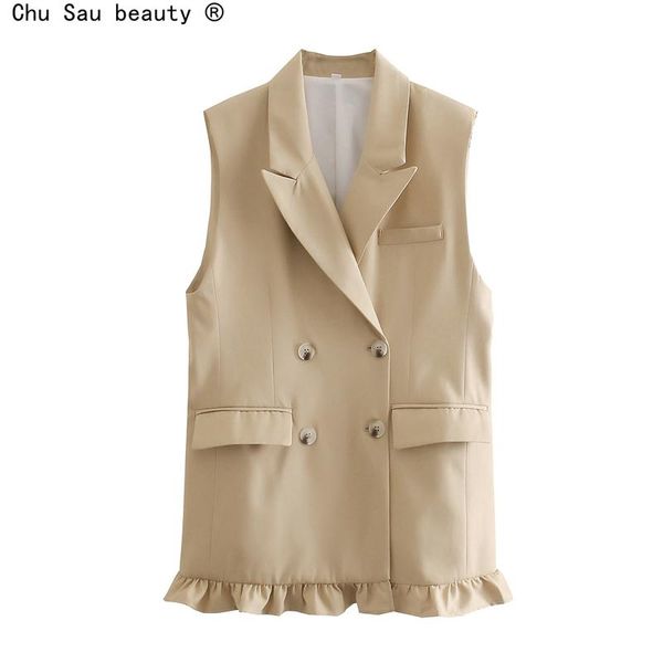 women's suits & blazers women mid-length waistcoat spring autumn 2021 turn down collar double-breasted loose jacket vest ruffle casual, White;black
women's suits & blazers women mid-length waistcoat spring autumn 2021 turn down collar double-breasted loose jacket vest ruffle casual, White;black