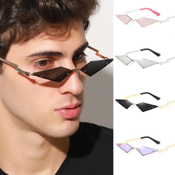 sunglasses women street personality eyewear small rimless geometric glasses color film outdoor uv protection sunglass unisex, White;black
sunglasses women street personality eyewear small rimless geometric glasses color film outdoor uv protection sunglass unisex, White;black