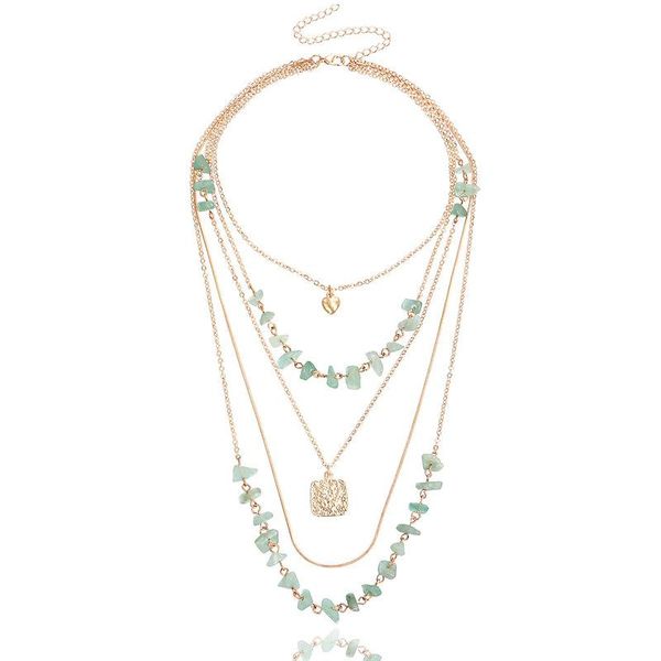 pendant necklaces vintage boho mutltilayer natural stone choker heart square chain gold color necklace for women party fashion jewelry, Silver
pendant necklaces vintage boho mutltilayer natural stone choker heart square chain gold color necklace for women party fashion jewelry, Silver
