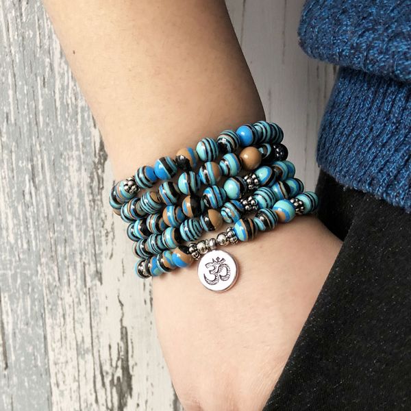 solar system stripe stone wrap around yoga bracelets men 108 beads mala malachite om bracelet, Black
solar system stripe stone wrap around yoga bracelets men 108 beads mala malachite om bracelet, Black