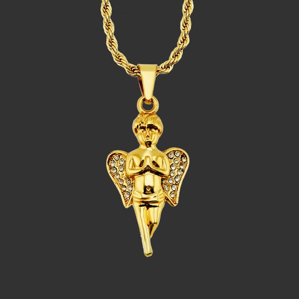 amulet neck pendants hip hop children diamond angel pendant necklace personalized street fashion brand accessories, Silver
amulet neck pendants hip hop children diamond angel pendant necklace personalized street fashion brand accessories, Silver