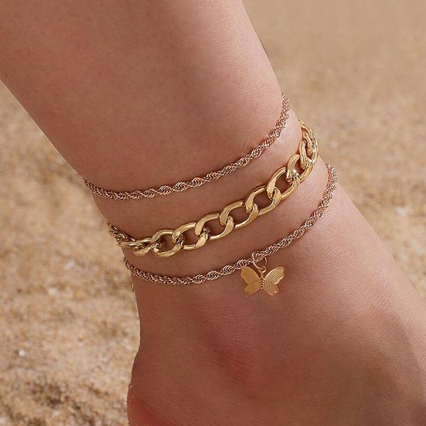 anklets vintage antique gold color anklet women 3 layers butterflys bracelet charm bohemian ankle boho foot jewelry, Red;blue
anklets vintage antique gold color anklet women 3 layers butterflys bracelet charm bohemian ankle boho foot jewelry, Red;blue