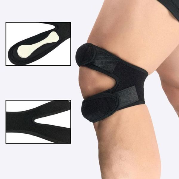 double patella breathable flexible knee brace strap support pad help reduce pain fitness exercise pressure elbow & pads, Black;gray
double patella breathable flexible knee brace strap support pad help reduce pain fitness exercise pressure elbow & pads, Black;gray