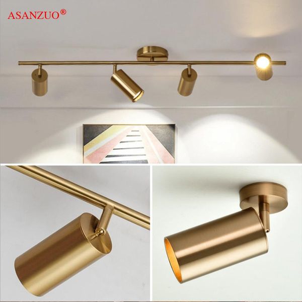 

nordic gold surface lighting living room dining downlight shopping mall clothing store corridor ceiling track light wall lamp