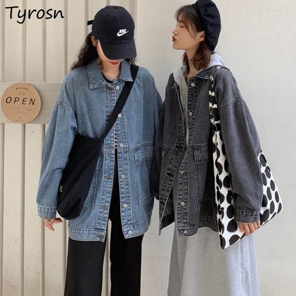 women's jackets denim women solid simple vintage students harajuku streetwear all-match fashion oversize bf leisure coats high street, Black;brown
women's jackets denim women solid simple vintage students harajuku streetwear all-match fashion oversize bf leisure coats high street, Black;brown