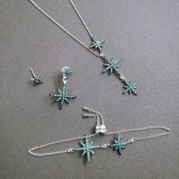 chains 100%925 sterling silver lake three blue stars necklace six-pointed star earrings shape bracelet sweater chain
chains 100%925 sterling silver lake three blue stars necklace six-pointed star earrings shape bracelet sweater chain