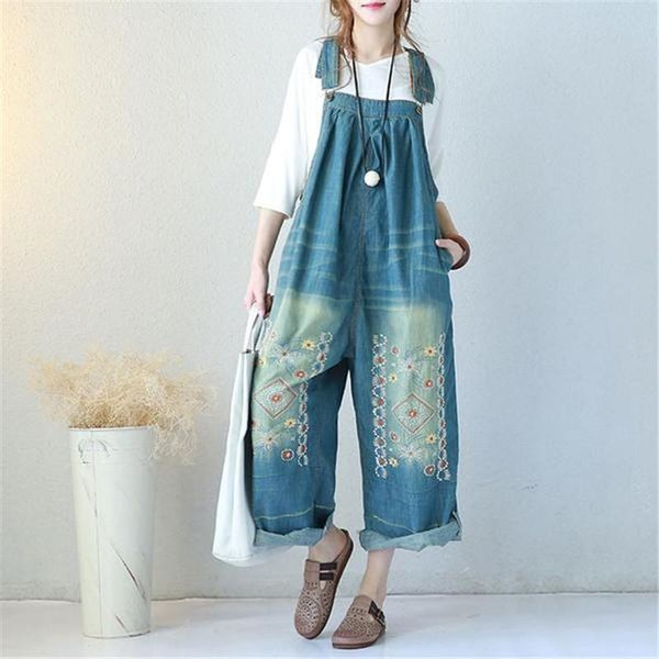 women's jumpsuits & rompers buykud vintage embroidered denim jeans woman backless overalls women suspenders wide leg pants bib boots, Black;white
women's jumpsuits & rompers buykud vintage embroidered denim jeans woman backless overalls women suspenders wide leg pants bib boots, Black;white