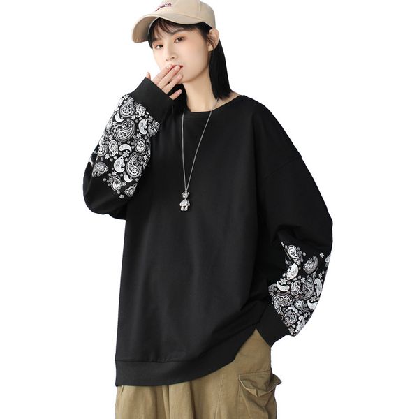 2021 t-shirts cashew flower neutral wind couple leisure trend long sleeve round neck sweater, White
2021 t-shirts cashew flower neutral wind couple leisure trend long sleeve round neck sweater, White