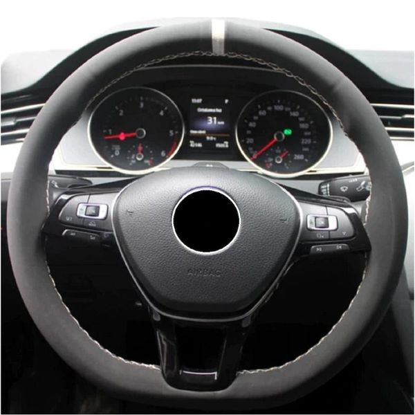 

steering wheel covers custom fit cover leather alcantara knitted yarn blue beige red gray colors season anti-skid rugged holder mat