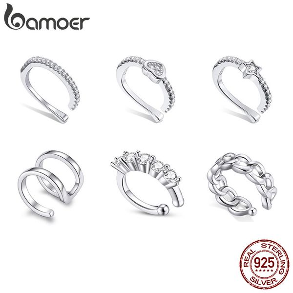 bamoer 1 piece simple ear clip 100% 925 sterling silver whilte zircon earring gift for girl fine jewelry sce1022, Golden
bamoer 1 piece simple ear clip 100% 925 sterling silver whilte zircon earring gift for girl fine jewelry sce1022, Golden