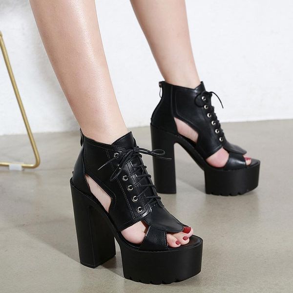 block heel shoes lace up sandals demonia platform summer wedges gladiators women punk, Black
block heel shoes lace up sandals demonia platform summer wedges gladiators women punk, Black