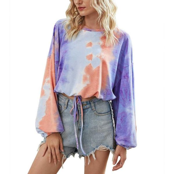 women's t-shirt fall spring tie dyeing lantern sleeve t-shirts women pullovers fashion ladies round collar loose bottoming shirts, White
women's t-shirt fall spring tie dyeing lantern sleeve t-shirts women pullovers fashion ladies round collar loose bottoming shirts, White