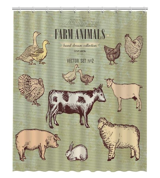 farm animals cow pig goat sheep chicken duck goose turkey rabbit bathroom shower curtain-w90xh180cm
farm animals cow pig goat sheep chicken duck goose turkey rabbit bathroom shower curtain-w90xh180cm