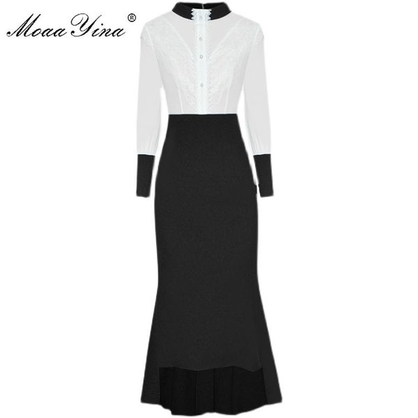 fashion designer dress spring women's dress stand collar lace patchwork package hip asymmetrical dresses 210524, Black;gray
fashion designer dress spring women's dress stand collar lace patchwork package hip asymmetrical dresses 210524, Black;gray