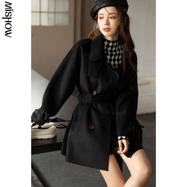 women's wool & blends mishow 2021 winter blend coats for women long sleeve belt loose streetwear elegant female outdoor overcoats mxa41, Black
women's wool & blends mishow 2021 winter blend coats for women long sleeve belt loose streetwear elegant female outdoor overcoats mxa41, Black