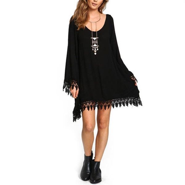 spring autumn women dress chiffon long sleeve solid color irregular tassel lady girl casual dresses plus size s-6xl nov99, Black;gray
spring autumn women dress chiffon long sleeve solid color irregular tassel lady girl casual dresses plus size s-6xl nov99, Black;gray