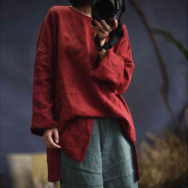 women's t-shirt spring 2021 solid color o-neck long sleeve loose comfortable all-match t-shirt new simple retro women pullover h9m, White
women's t-shirt spring 2021 solid color o-neck long sleeve loose comfortable all-match t-shirt new simple retro women pullover h9m, White