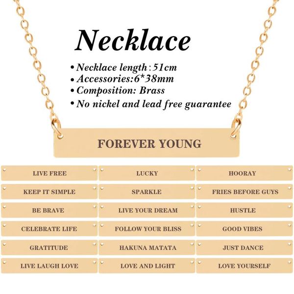 pendant necklaces inspirational letter engraved horizontal bar necklace metal chain female girl jewelry fashion gift, Silver
pendant necklaces inspirational letter engraved horizontal bar necklace metal chain female girl jewelry fashion gift, Silver
