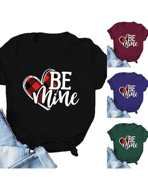 women's t-shirt valentine's day plaid heart letter print couple casual clothing short sleeve tee shirt femme o neck loose 2021, White
women's t-shirt valentine's day plaid heart letter print couple casual clothing short sleeve tee shirt femme o neck loose 2021, White