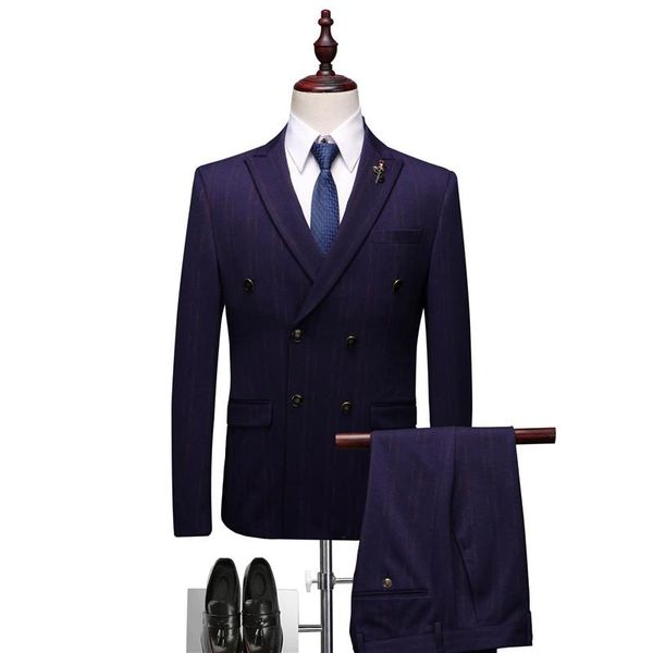 men's suits & blazers purple double breasted striped suit men formal groom tuxedo 3 pieces business wedding 2021, White;black
men's suits & blazers purple double breasted striped suit men formal groom tuxedo 3 pieces business wedding 2021, White;black