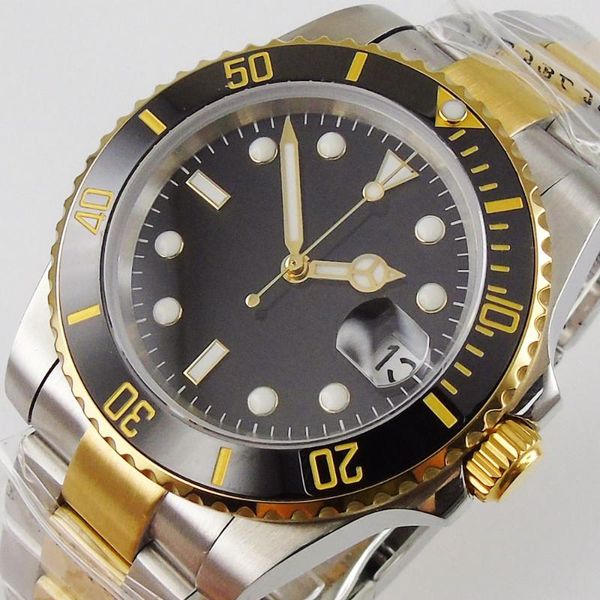 wristwatches 40mm black sterile dial sapphire glass date bracelet ceramic bezel nh35a miyota 8215 automatic movement men's watch, Slivery;brown
wristwatches 40mm black sterile dial sapphire glass date bracelet ceramic bezel nh35a miyota 8215 automatic movement men's watch, Slivery;brown