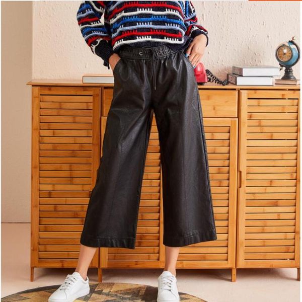 women's pants & capris wide-leg leather women fashion korean version of the high waist loose thin pu f1101, Black;white
women's pants & capris wide-leg leather women fashion korean version of the high waist loose thin pu f1101, Black;white