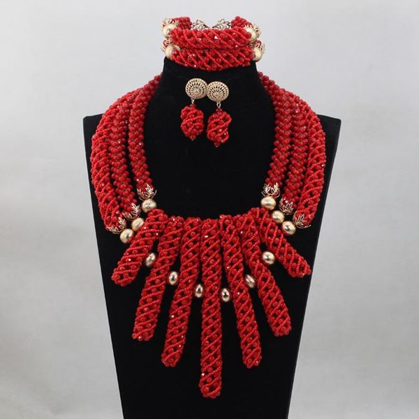 earrings & necklace luxury red african crystal beads jewelry sets fashion nigerian wedding bridal set abh160, Silver
earrings & necklace luxury red african crystal beads jewelry sets fashion nigerian wedding bridal set abh160, Silver