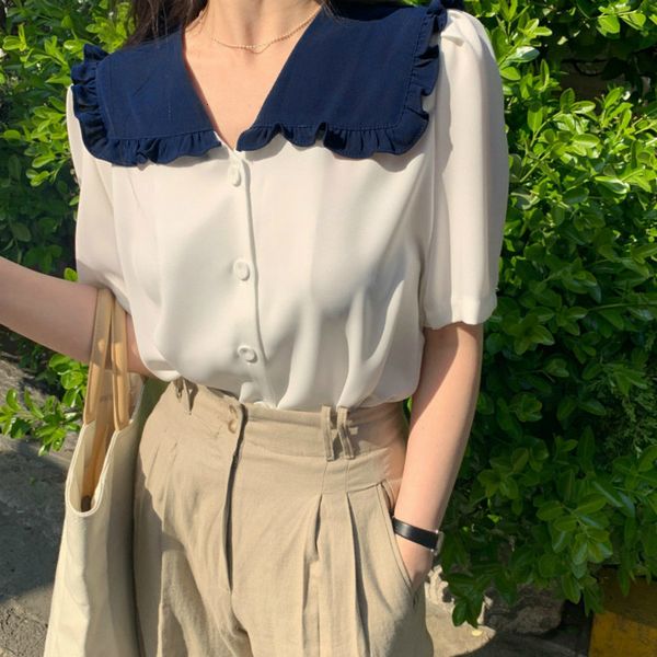 blouses summer womens and blouses korean style chic big turn down collar single breasted elegant ladies femme casual blusas 78w5 q3j0, White
blouses summer womens and blouses korean style chic big turn down collar single breasted elegant ladies femme casual blusas 78w5 q3j0, White