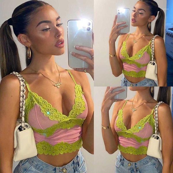 summer backless lace mesh cami women v neck patchwork crop tees ladies sleeveless spaghetti strap party 2021, Black;white
summer backless lace mesh cami women v neck patchwork crop tees ladies sleeveless spaghetti strap party 2021, Black;white