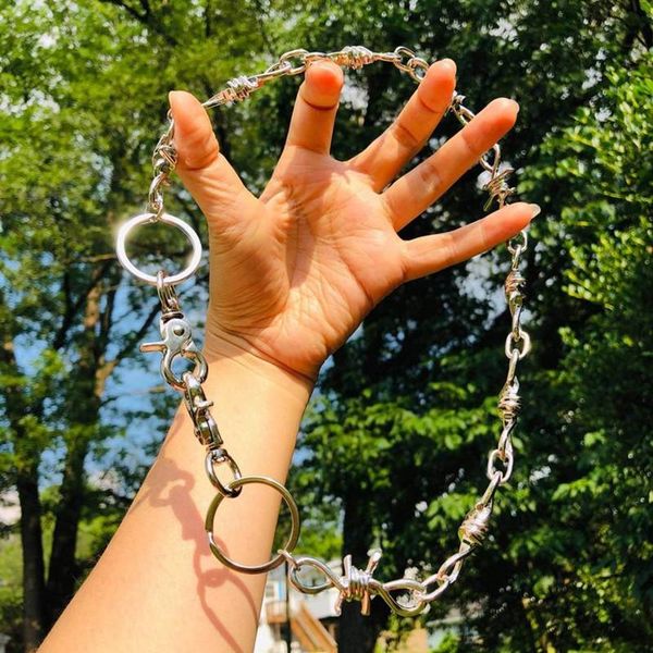 chokers chunky spikes barbed wire link wallet pants chain belt trousers jean skirt waist with oring&lobster clasp closures, Golden;silver
chokers chunky spikes barbed wire link wallet pants chain belt trousers jean skirt waist with oring&lobster clasp closures, Golden;silver