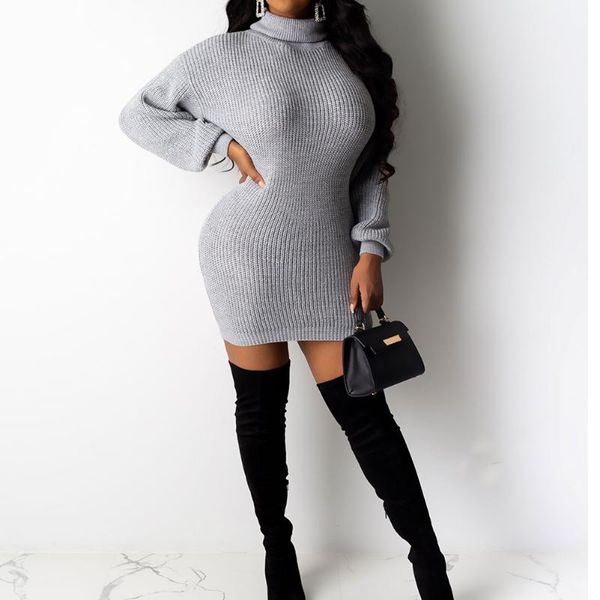 casual dresses winter women solid color knitted dress turtleneck long sleeve bodycon mini sweater autumn vestido de mujer, Black;gray
casual dresses winter women solid color knitted dress turtleneck long sleeve bodycon mini sweater autumn vestido de mujer, Black;gray