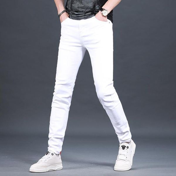 summer men jeans fashion white slim fit pencil pants korean style pure cotton denim trousers men's, Blue
summer men jeans fashion white slim fit pencil pants korean style pure cotton denim trousers men's, Blue