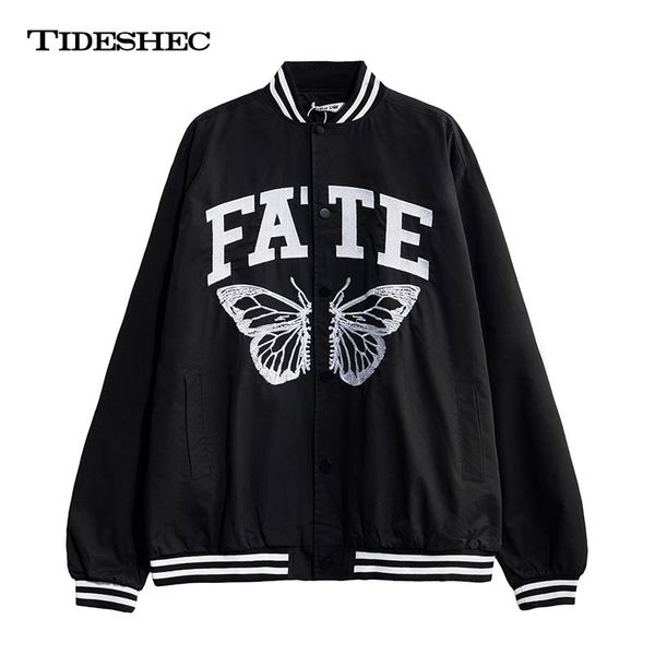 streetwear letter printed baseball jacket embroidered butterfly print men's vertical collar couple jackets, Black;brown
streetwear letter printed baseball jacket embroidered butterfly print men's vertical collar couple jackets, Black;brown