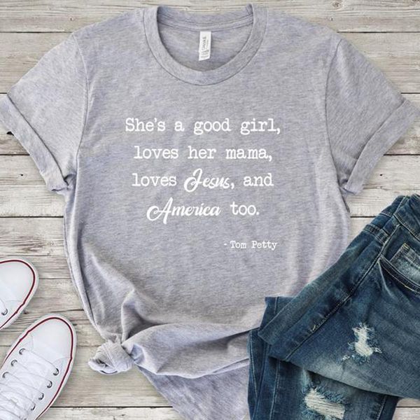 she's a good girl love her mom women's short sleeve 100% cotton funny letter print graphic o neck tshirt drop t-shirt, White
she's a good girl love her mom women's short sleeve 100% cotton funny letter print graphic o neck tshirt drop t-shirt, White