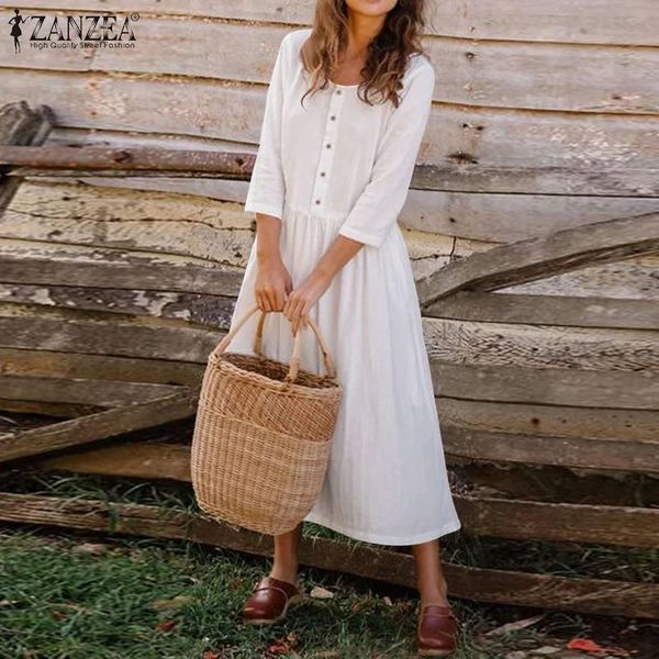 casual dresses zanzea bohemian women dress 2021 summer holiday maxi vestidos solid pleated long sundress ladies loose oversized robe 7, Black;gray
casual dresses zanzea bohemian women dress 2021 summer holiday maxi vestidos solid pleated long sundress ladies loose oversized robe 7, Black;gray