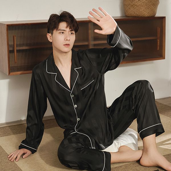yaoting men's pajamas spring and summer silk ice silk long sleeve trousers suit thin silk leisure home wear, Black;red
yaoting men's pajamas spring and summer silk ice silk long sleeve trousers suit thin silk leisure home wear, Black;red