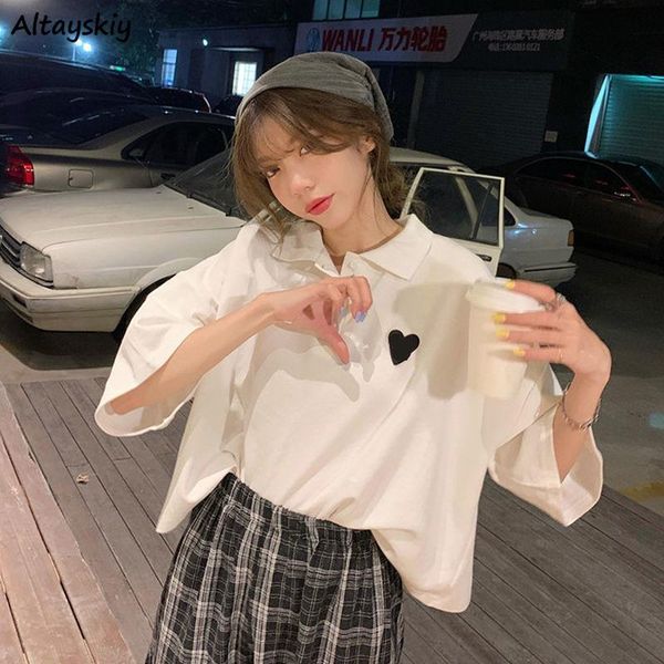 women's t-shirt white t-shirts women heart print loose button all-match half sleeve design summer thin fashion tunic college sweet cute
women's t-shirt white t-shirts women heart print loose button all-match half sleeve design summer thin fashion tunic college sweet cute