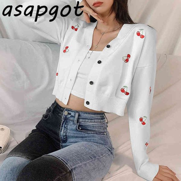sweet slim white short v neck long sleeve cherry knitted cardigan jacket women spring fashion clothing chic korean street 210429
sweet slim white short v neck long sleeve cherry knitted cardigan jacket women spring fashion clothing chic korean street 210429