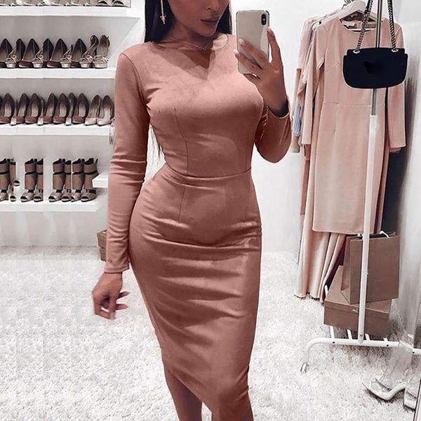 casual dresses autumn fashion women solid long sleeve o-neck night club bodycon tight buttocks party sheath knee-length dress#j30, Black;gray
casual dresses autumn fashion women solid long sleeve o-neck night club bodycon tight buttocks party sheath knee-length dress#j30, Black;gray