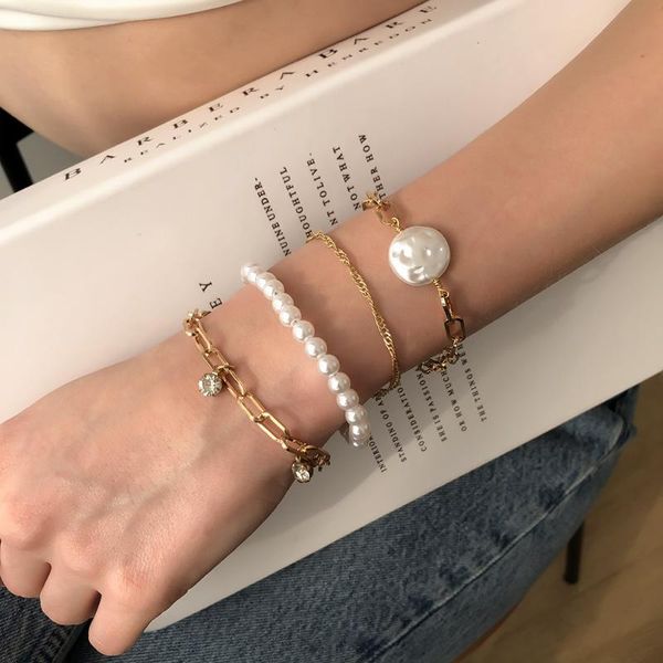 link, chain simple women's bracelet ornament set imitation pearl graceful girl ins fashion wholesale, Black
link, chain simple women's bracelet ornament set imitation pearl graceful girl ins fashion wholesale, Black
