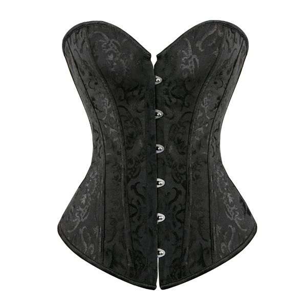 Sexy Women Tops Corsets and Bustiers Jacquard Brocade Bustier Corset Lingerie Overbust Ladies Costume, Black
Sexy Women Tops Corsets and Bustiers Jacquard Brocade Bustier Corset Lingerie Overbust Ladies Costume, Black