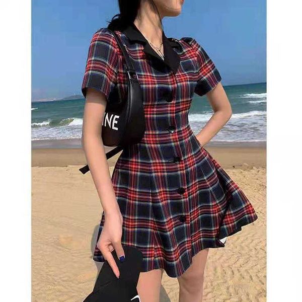 summer dresses v-neck short sleeve single-breasted slim dress plaid print vintage a-line ruffle korean mini college dress 210527, Black;gray
summer dresses v-neck short sleeve single-breasted slim dress plaid print vintage a-line ruffle korean mini college dress 210527, Black;gray