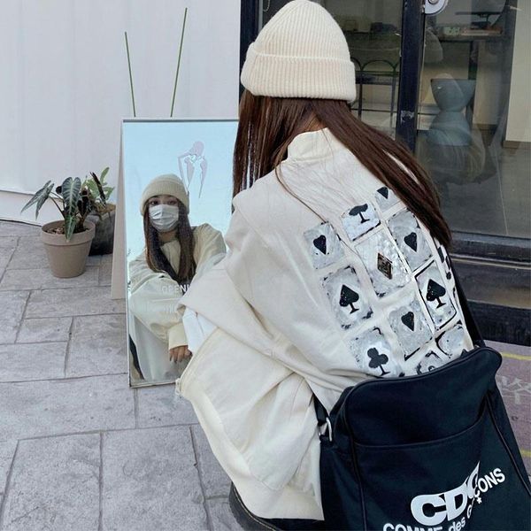 women's jackets white vintage baseball jacket spring and autumn thin 2021 american versatile winter, Black;brown
women's jackets white vintage baseball jacket spring and autumn thin 2021 american versatile winter, Black;brown
