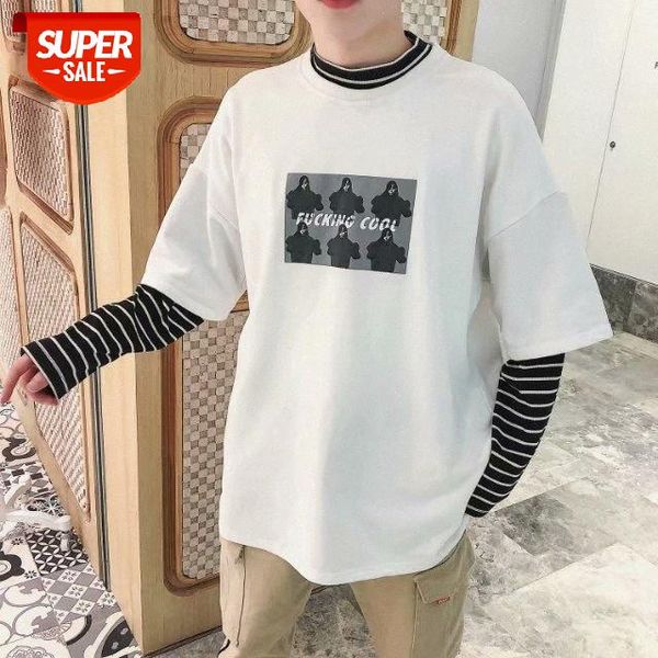 autumn men's fake two-piece long-sleeved t-shirt loose hong kong style small fresh striped trend lovers beach clothes #zx49, Black
autumn men's fake two-piece long-sleeved t-shirt loose hong kong style small fresh striped trend lovers beach clothes #zx49, Black
